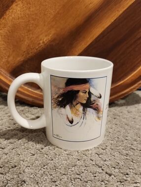 Vintage 1991 Leanin' Tree coffee mug Native American art by Craig Tennant